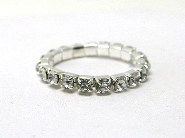 Single row rhinestone stretch ring