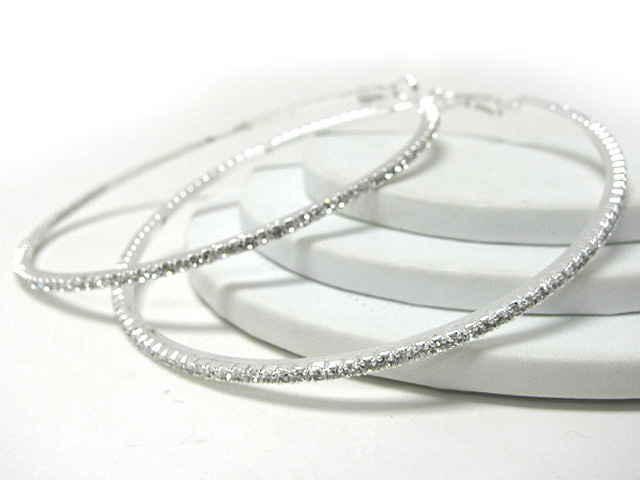 85 mm rhinestone hoop earring - hoops