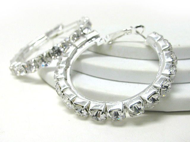 50 mm rhinestone hoop earring - hoops