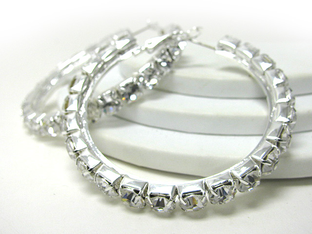 60 mm rhinestone hoop earring - hoops