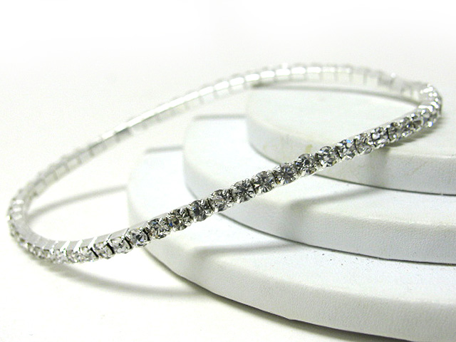 Single row rhinestone anklet