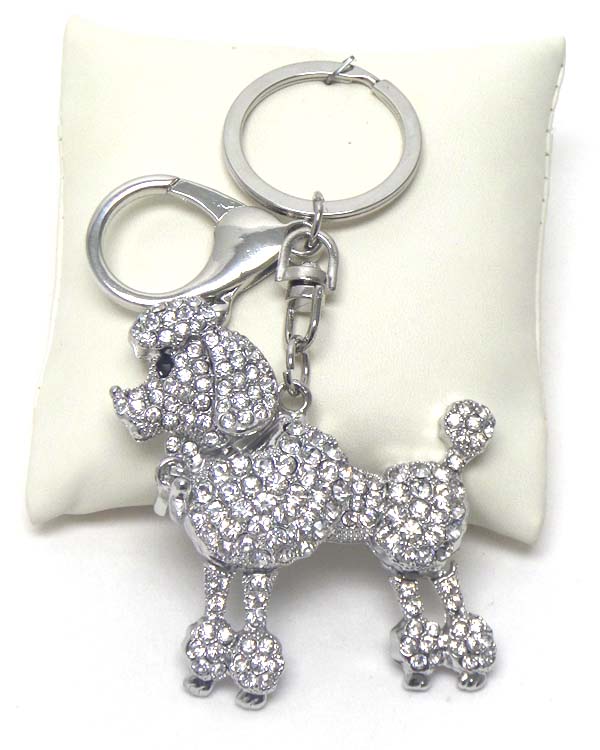 Crystal poodle key chain