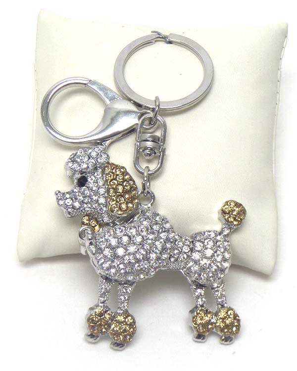 Crystal poodle key chain