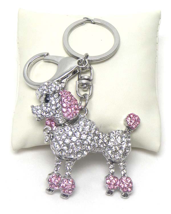 Crystal poodle key chain