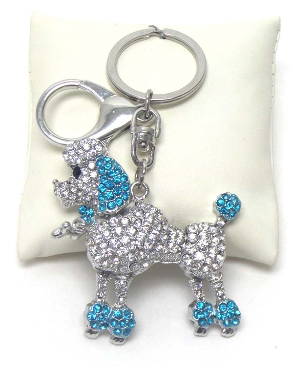 Crystal poodle key chain