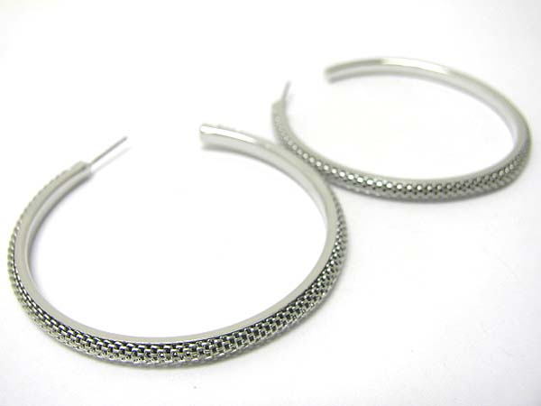 Metal chain hoop earring - hoops