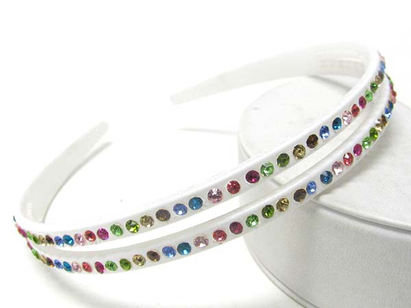 Crystal stud acryl two row headband