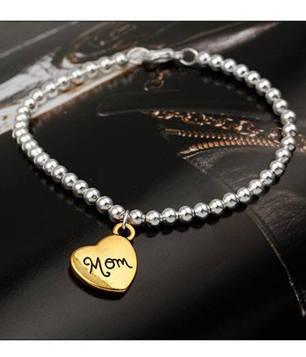 Mothers day love heart bracelet - mom