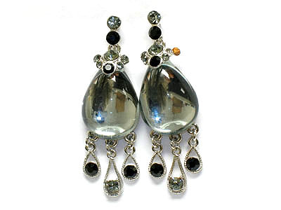 Crystal and acrylic stone drop earring