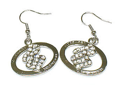 Designer inspired crystal oval earring