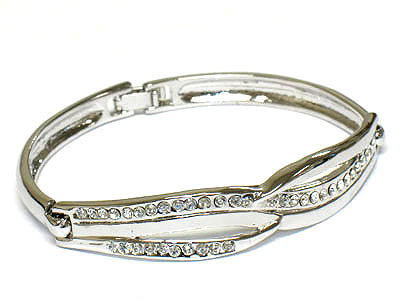 Crystal wave shape bangle style bracelet