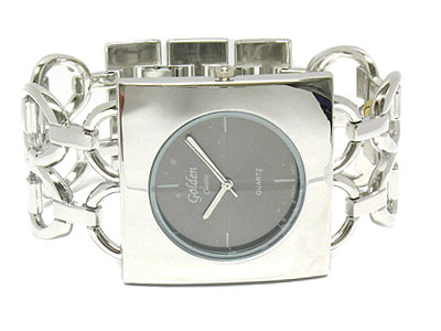 Square face and designer style band watch