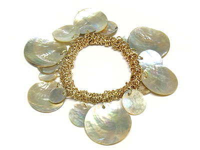 Multi shell disk stretch bracelet