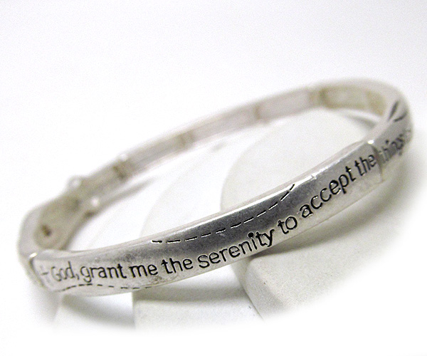 Crystal message metal stretch bracelet