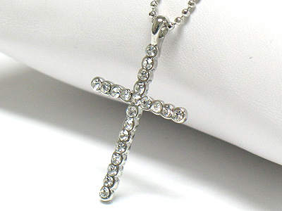 Crystal cross pendant necklace