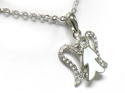 Crystal angel pendant necklace