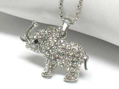 Crystal elephant pendant necklace