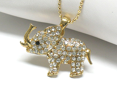 Crystal elephant pendant necklace