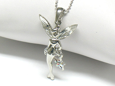 Crystal tinkerbell pendant necklace