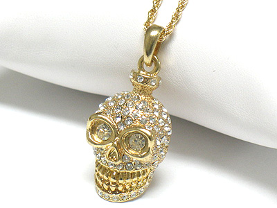 Crystal skull pendant necklace