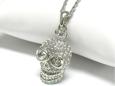 Crystal skull pendant necklace