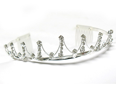 Crystal stud crown style tiara