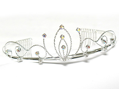 Crystal stud crown style tiara