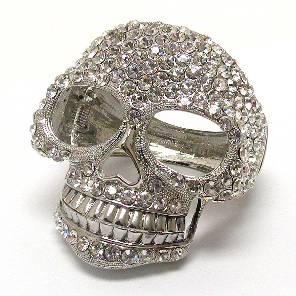 Crystal deco large skull bangle bracelet