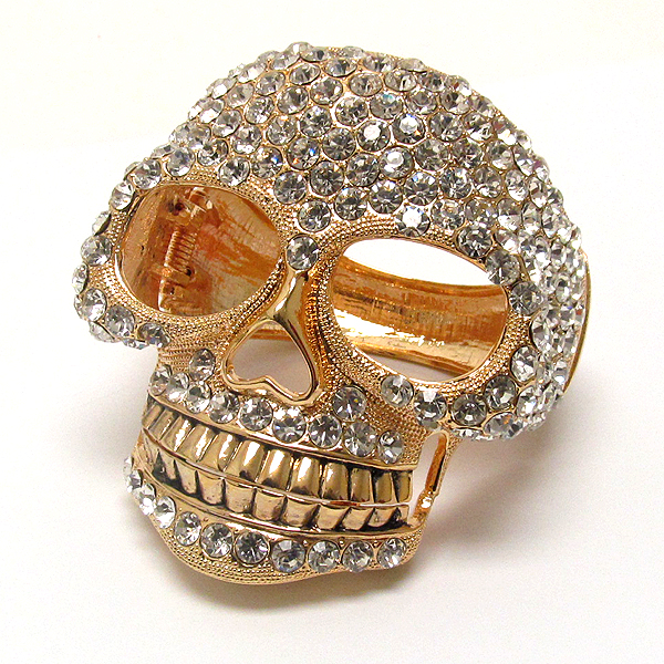 Crystal deco large skull bangle bracelet