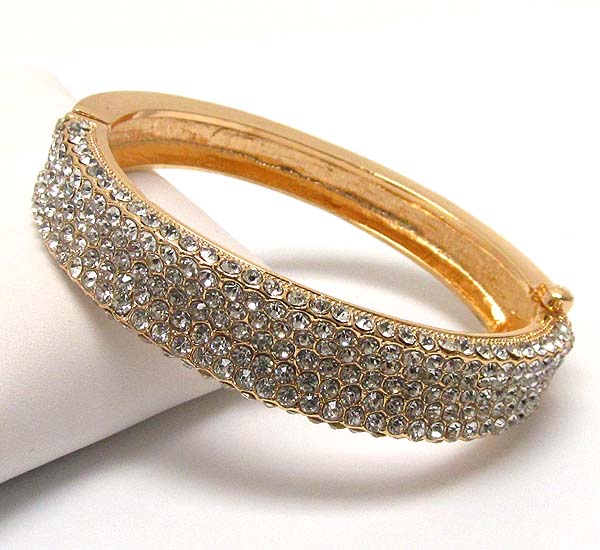 Multi crystal pave party bangle bracelet