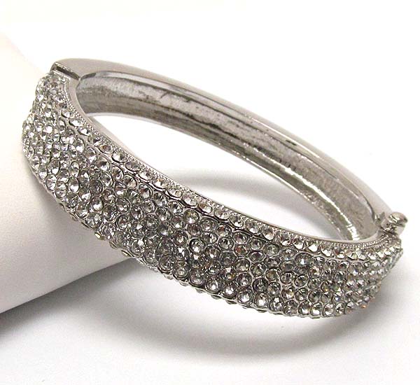 Multi crystal pave party bangle bracelet