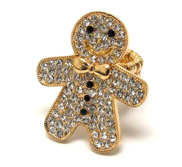 Crystal deco gingerbread stretch ring