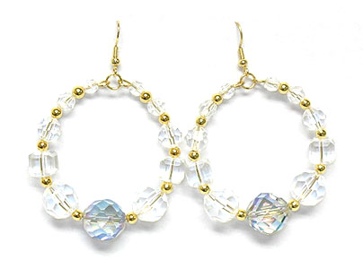 Multi bead round drop earring