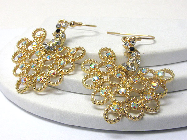 Crystal deco peacock earring