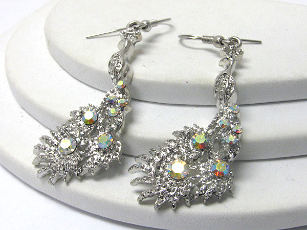 Crystal deco peacock earring