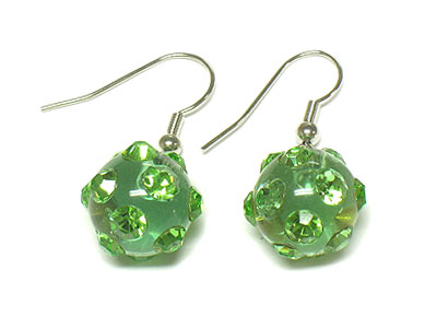 Crystal and solid acrylic ball dangle earring