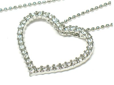 Crystal side deco simple necklace