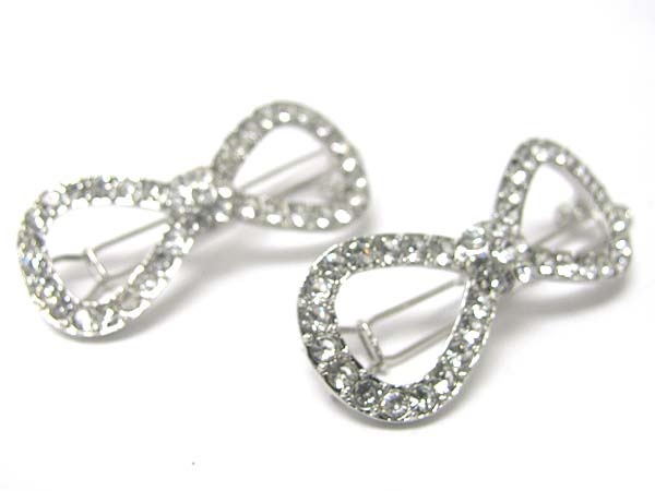 Crystal ribbon hair pin - 2 pc set