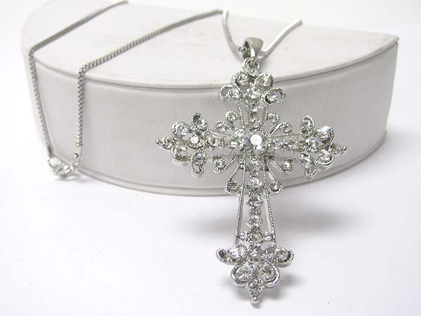 Crystal cross pendant necklace