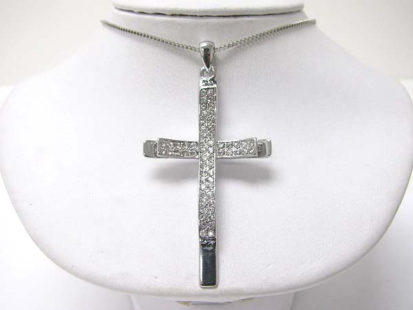 Crystal cross pendant necklace