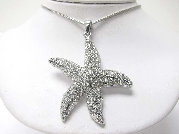 Crystal starfish pendant necklace