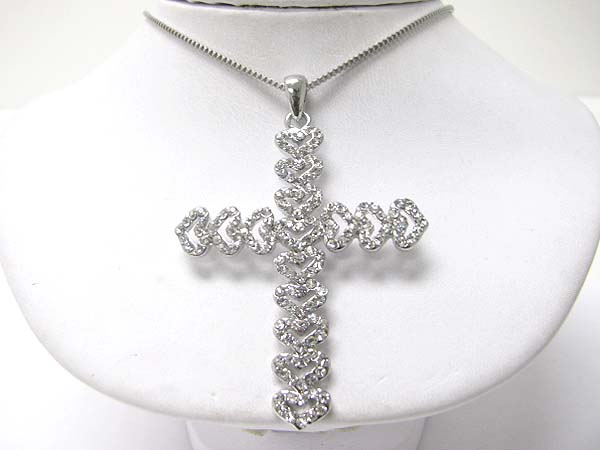 Crystal cross pendant necklace