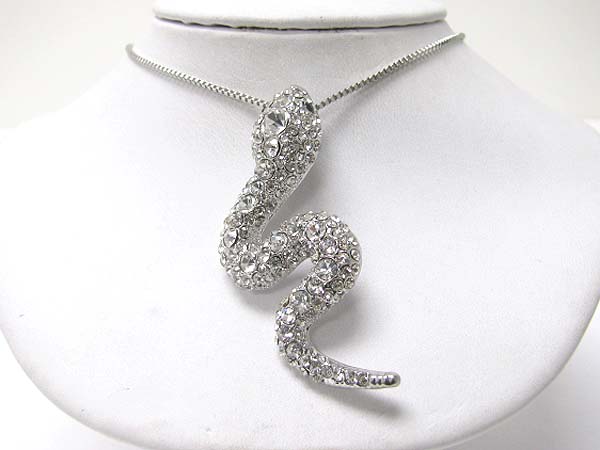 Crystal snake pendant necklace