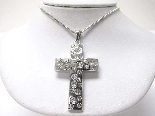 Crystal cross pendant necklace