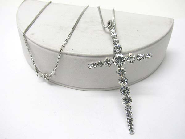 Crystal cross pendant necklace