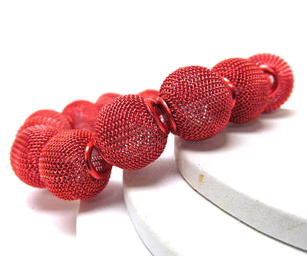 Colored metal mesh ball basketball wives inspired stretch bracelet