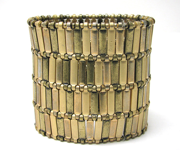 Four level metal bar stretch bracelet