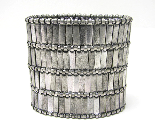 Four level metal bar stretch bracelet