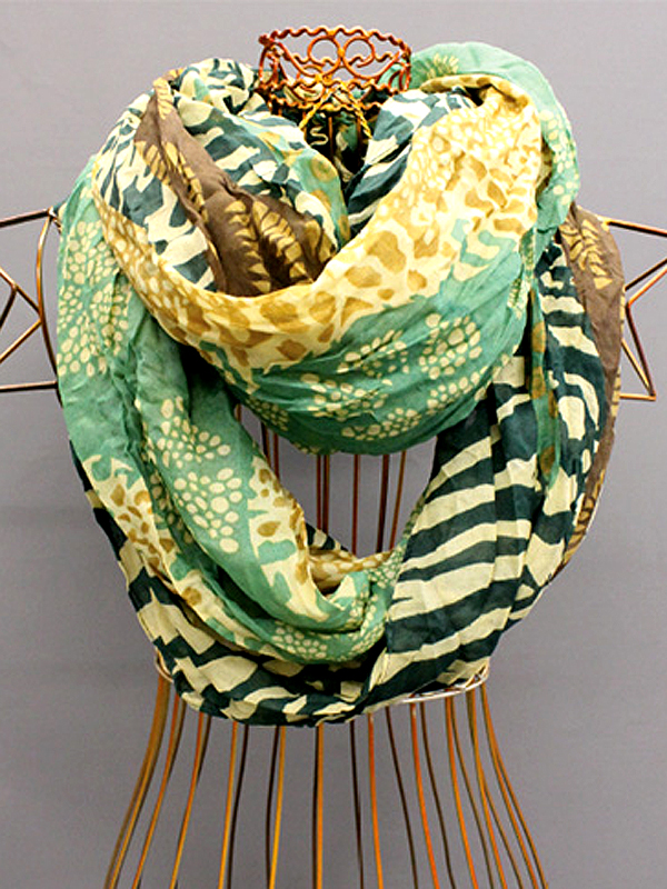 Over size animal strips infinity scarf