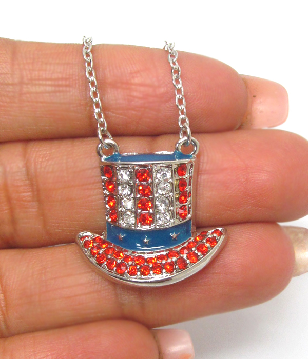 American flag hat necklace